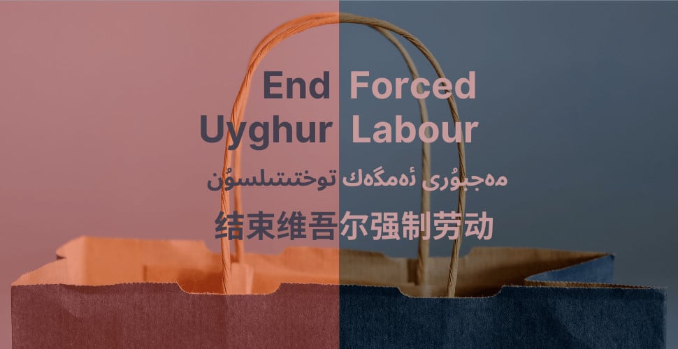 Fine del lavoro forzato uigura multilingue