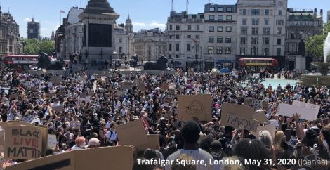 Protesta de George Floyd en Trafalgar Square