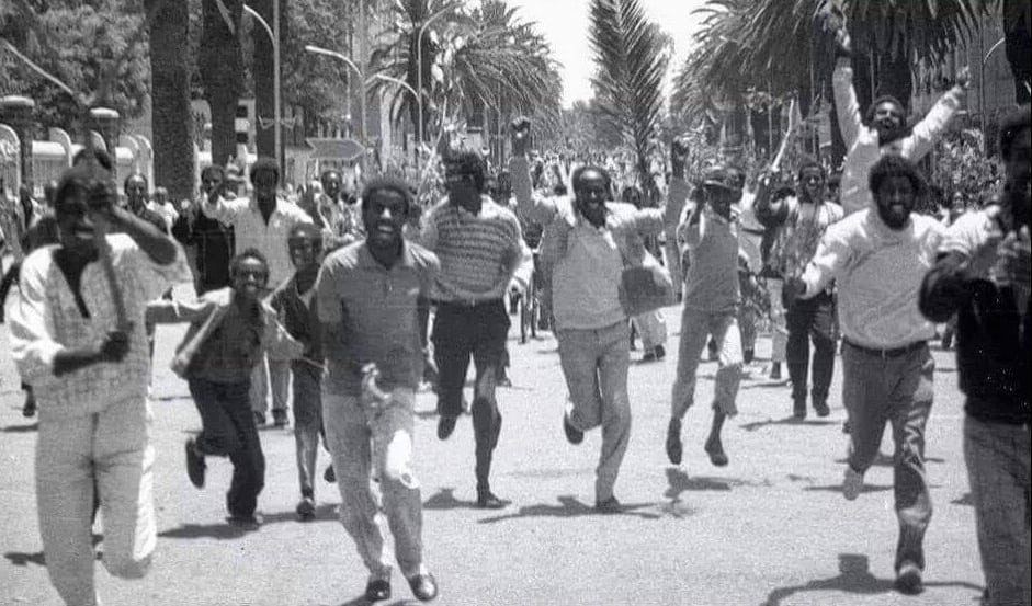 Giubilo per il giorno della liberazione dell'Eritrea maggio 1991