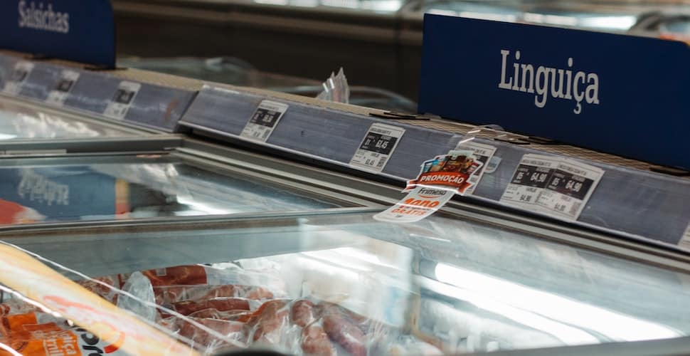 Refrigerador de carne de supermercado