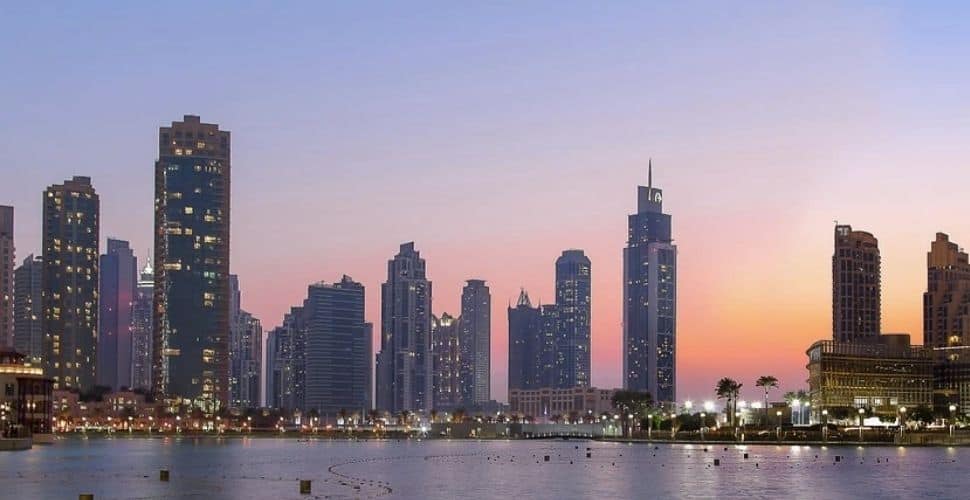 Dubai night skyline