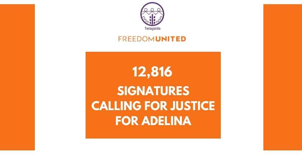 Pagina di copertina della petizione Giustizia per Adelina