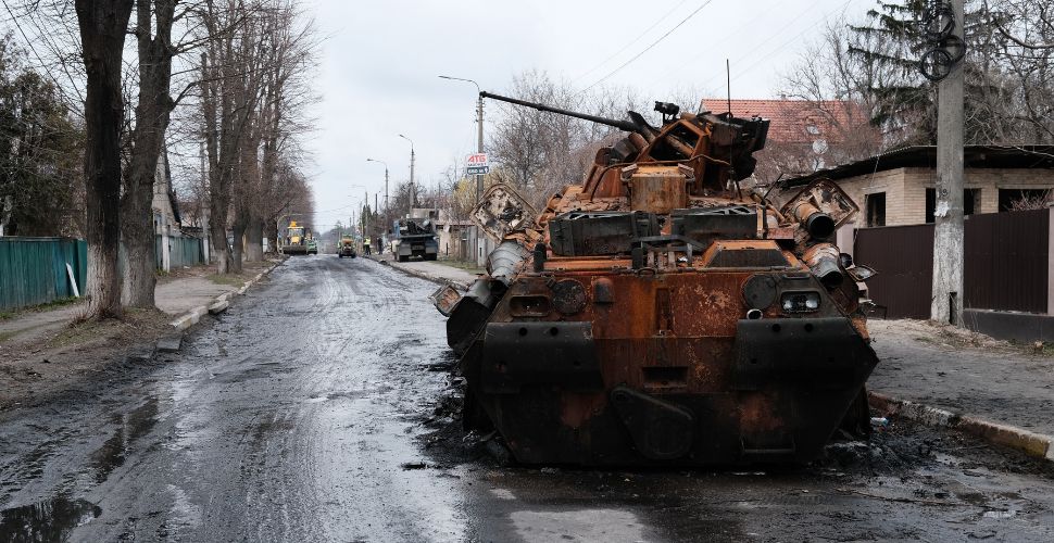 Military tank on streets
