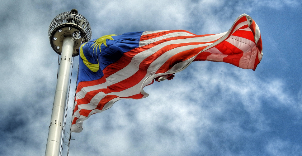 Malaysia flag flying