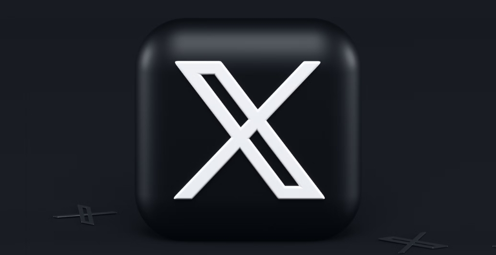 X logo in white on black background