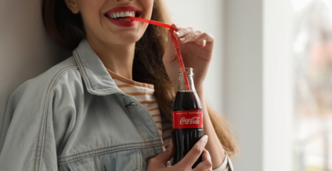 woman drinking coke