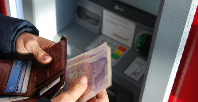 depositing money in an ATM