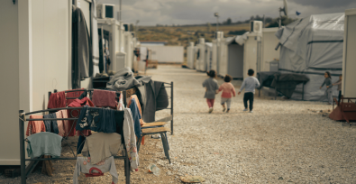 Niños en campo de refugiados