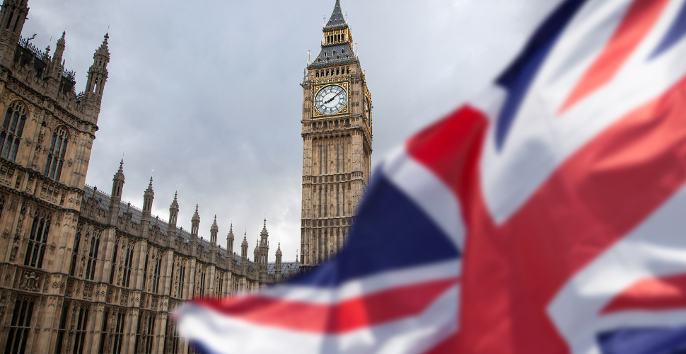 UK Flag partly covering Big Ben used to depict UK National Referral Mechanism