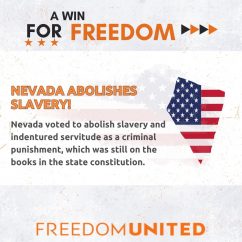 Nevada abolishes slavery