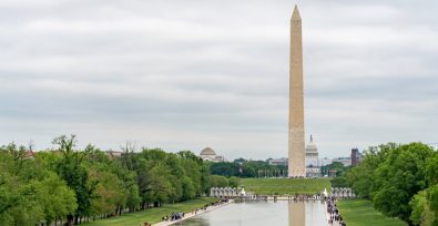 The Washington monument during visiting hours.