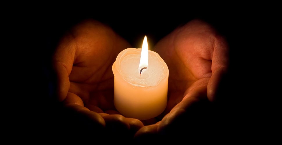 Holding a candle for a vigil