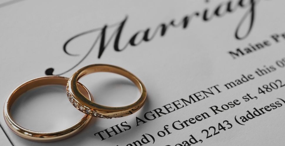 two rings on a marriage contract