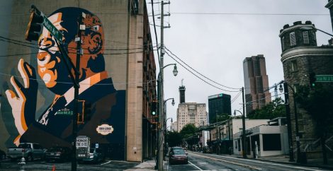 Mural of famous civil rights leader on a building in Atlanta